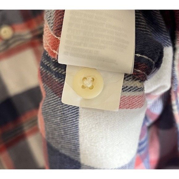 American Eagle Plaid Flannel Shirt Men Size Small Blue Red Long Sleeve Button Up - Picture 5 of 11